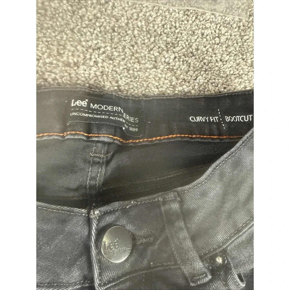 LEE Jeans Womens Curvy Fit Bootcut Modern Series Dark Wash‎ Blue Denim W28
